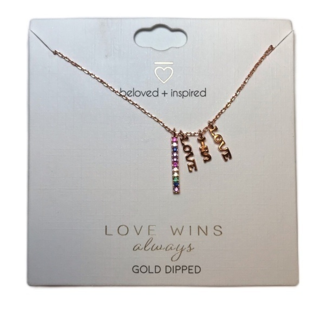 Love Is Love Colorful Gold Tone Jewelry Necklace Rose Multi Stones New Fashion